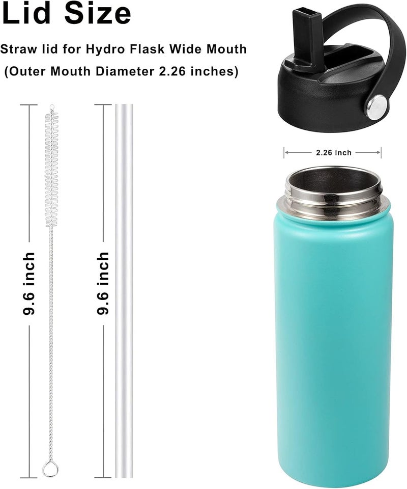 KMN Straw Lid for Hydro Flask Wide Mouth, Lids with Straw for Hydroflask 12 16 18 20 32 40 oz Wide Mouth, Replacement Straw Cap for Hydroflask, Top Sport Bottle Lids Accessories - Image 4